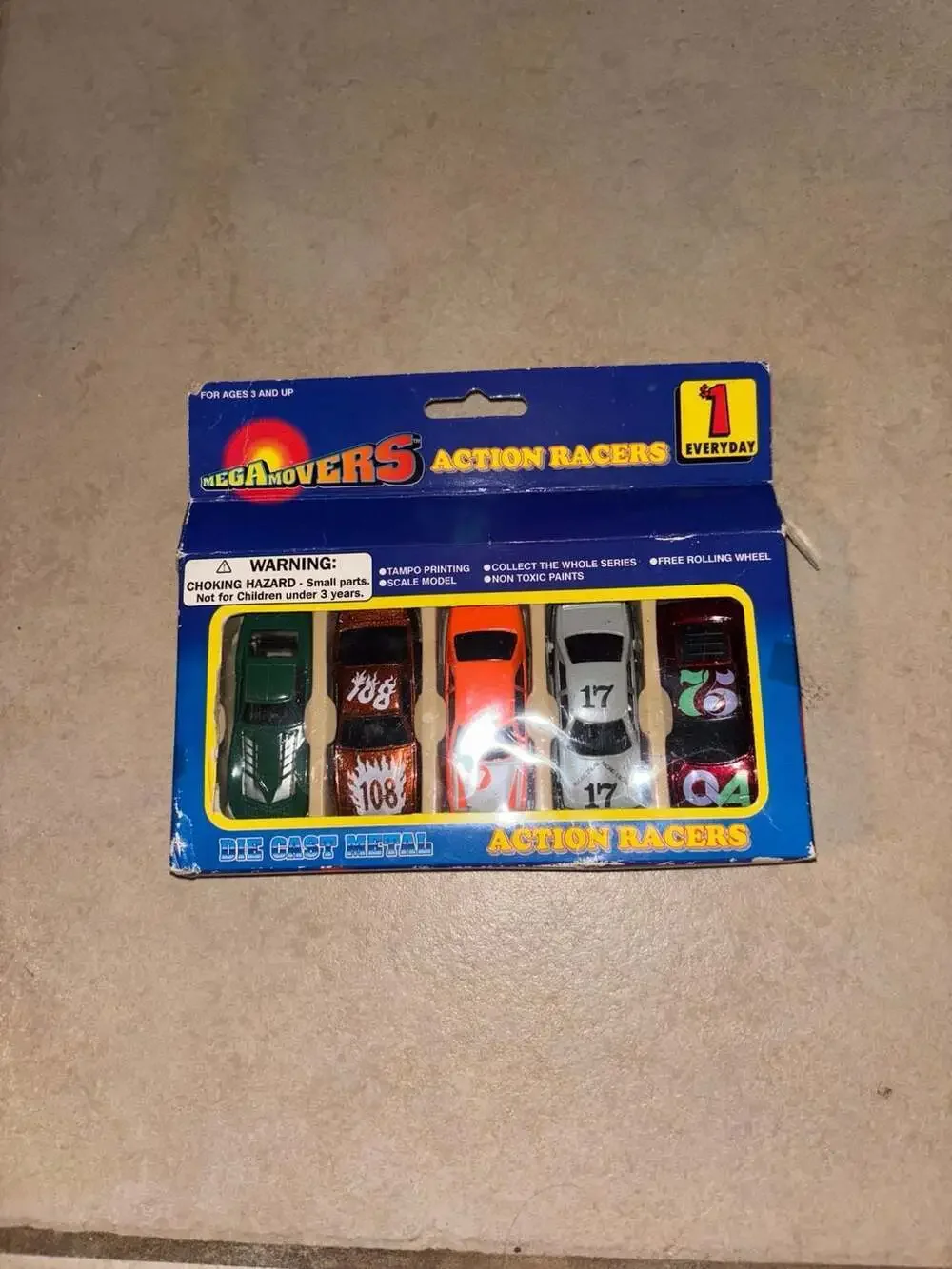 MegaMovers Action Racers Die-Cast Metal Toy Cars 5-Pack